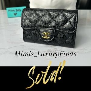 Chanel Black Quilted Leather Card Holder